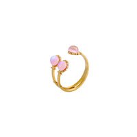 Bague ouverte réglable MECYLIFE en acier inoxydable avec motif émaillé coloré pour femme