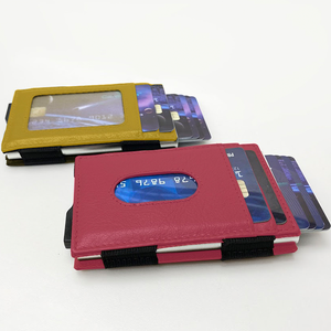 CardHog Genuine Leather RFID Blocking Credit Card <b>Holder</b> Unisex Minimalist Wallet with Snap Closure and Clear <b>ID</b> Window - Product Image 4