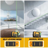 Nivel Láser de 3 Puntos DW 089LG12-Line Verde 540nm, Autonivelante, con Estuche Resistente a Impactos para Construcción