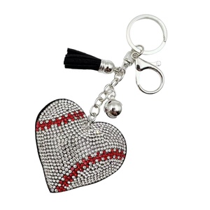 Llavero de mosquetón de aleación de zinc duradero con forma irregular de diamantes de imitación, diseño de equipo deportivo de moda (fútbol, béisbol, fútbol americano), colgante para bolso con letras - Product Image 4