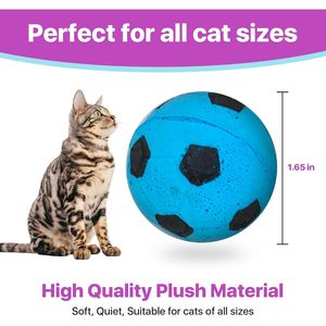 Jouets pour chats en forme de ballon de football, lot de 4, colorés, interactifs, pour lutter contre l'ennui, pour chats et chatons - Product Image 3
