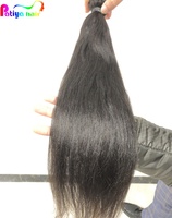 Alibaba Online Shopping Mèches de cheveux humains Yaki lisses noires brésiliennes non traitées, Trame de cheveux vierges Remy Yaki léger