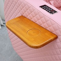 Fauteuil de massage pédicure SPA direct usine, Cama Spa Capilar, cuir rose losanges, éclairage LED périphérique, bassin de spa pour les pieds, pour usage en spa