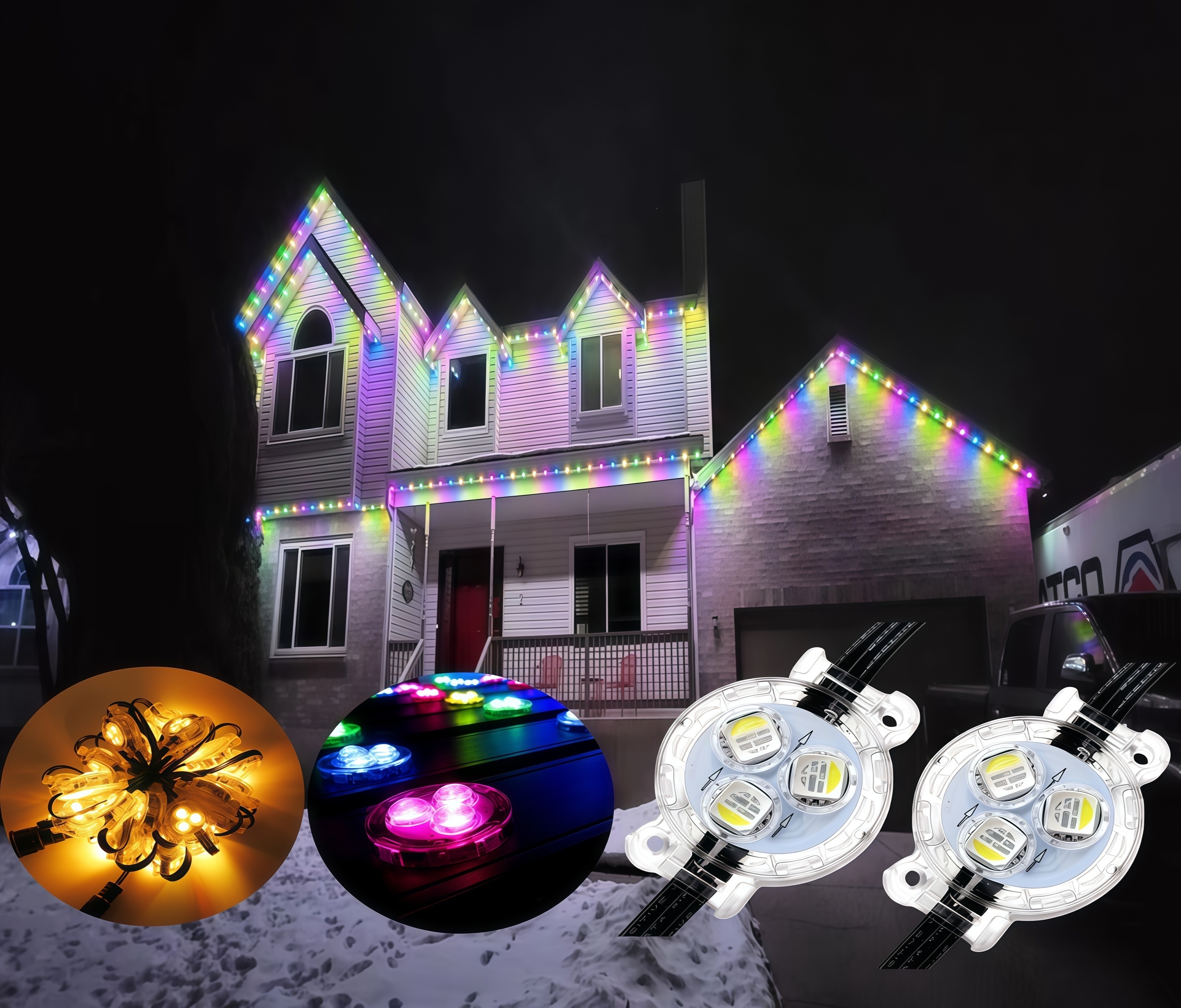 KCX Holiday Landscape Led Pixel DC12V Jellyfish Light UCS2904 Lighting Permanent Aluminum Track Christmas Point Lights