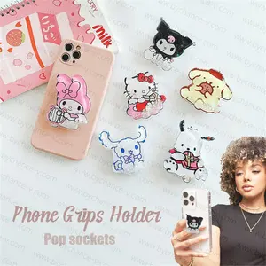 small gift for young cellphone users popular cartoon Kitty Phone Grip Sockets cute mobile phone accessories for fashion girls
