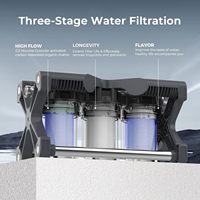 Filtre à eau pour camping-car 3 étapes Glacier Fresh, filtre en ligne 0,2 micron avec filtration de sédiments au charbon pour camping-car, caravane