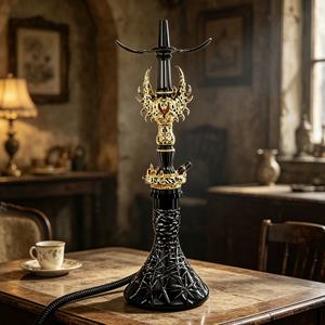 Cachimba Escultural Dragón Negro Dorado, Set Decorativo para Fumar, Ideal para Lounge Bar o Regalo - Product Image 4