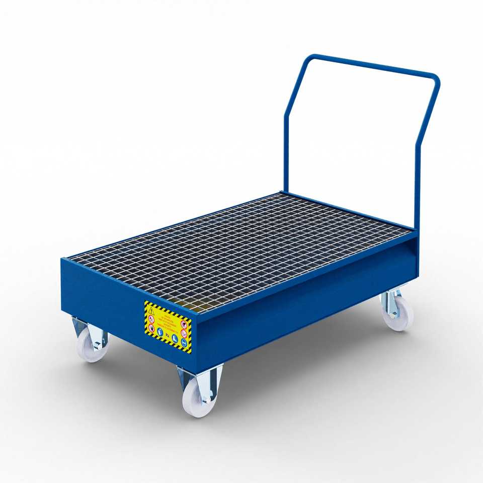 Customizable Steel Trolley 100kg Assemble Platform Metal Collection Tray for 2 Drums Outdoor Storage Workshop Tools Industrial