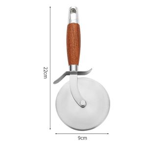Cortador de Pizza Manual con Hoja de Acero Inoxidable y Mango de Madera, con Logotipo Personalizado, para Regalos en Ferias Comerciales - Product Image 2