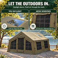 Tente gonflable Coody Familia 17.2 Air - Tente de camping gonflable verte pour l'extérieur, tente familiale, tentes familiales gonflables pour le camping