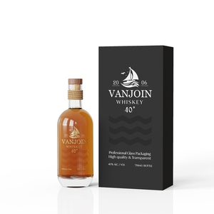 <span class=keywords><strong>750</strong></span> <span class=keywords><strong>ml</strong></span> tùy chỉnh hộp các tông Vodka rượu chai tròn trong suốt rỗng Gin Rum Tequila tinh thần chai thủy tinh với nút chai - Product Image 2