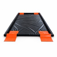 Tapis de lavage portable en bâche personnalisée pour la récupération des déversements, fabricant de tapis de protection en vinyle robuste 650 g/m² 6 m x 3,5 m avec bord en mousse pour lavage de voitures