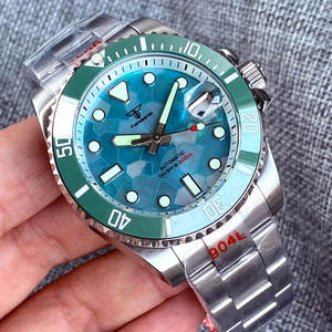 Montre de plongée de luxe pour hommes 40mm Tandorio Ice Blue MOP Dial White Chapter Ring Jubilee Bracelet, Cyclops NH35 Mechanism - Product Image 5