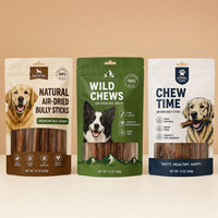 Sachet Doypack vide pour bâtonnets à mâcher de viande séchée à l'air, imprimé sur mesure, qualité alimentaire, finition mate, pour friandises pour chiens et bâtonnets de collagène
