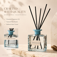 Diffuseur de parfum d'ambiance en verre de 100 ml avec bâtonnets en rotin, diffuseur d'arômes de luxe pour boutique de cadeaux, hôtel, spa et marque privée OEM