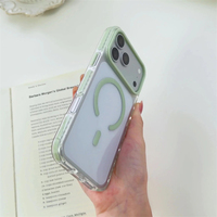 Coque de téléphone transparente antichoc magnétique couleur bonbon pour iPhone 18 Pro 17 16 15 14 13 Pro Max, compatible avec la charge sans fil