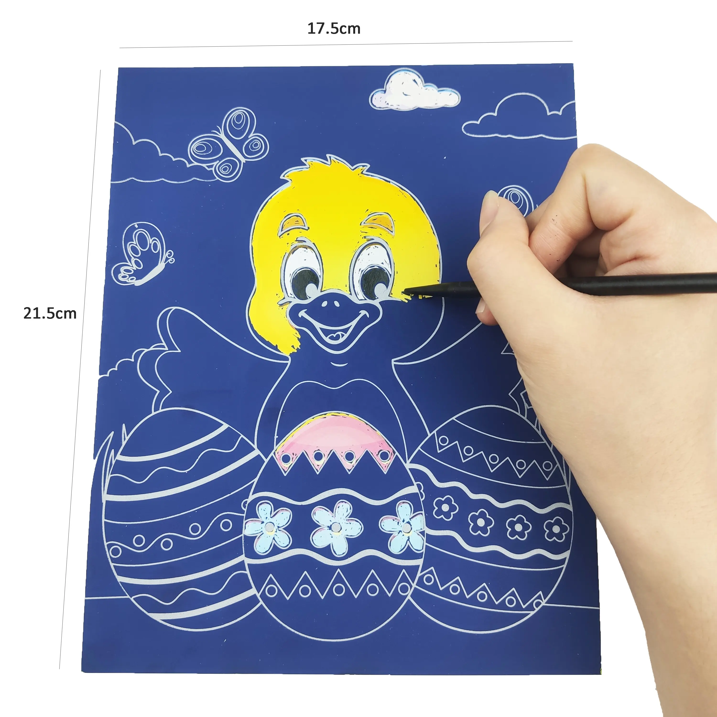 Goede Kwaliteit Kraskaart Afdrukken Blauwe Kleur Kladpapier Set Met Pen Papieren Zak Pakket