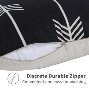 ديكور داخلي حديث أسود أزرق طباعة هندسية بأحجام قياسية غطاء وسادة كتان مربع - Product Image 4