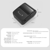 Impresora de Etiquetas Térmicas Directas HZTZ, Mini Impresora de Etiquetas de Envío Térmica de Bolsillo, Impresora Inalámbrica de Etiquetas de Códigos de Barras de 25-80 mm