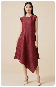 PY 2026 Novedades Vestido Casual Plisado Sin Mangas de Talla Grande para Mujer, Cintura Natural, Ajuste Holgado, Ecológico y Transpirable, Venta al por Mayor - Product Image 5