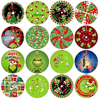 Grinch Weihnachts-Cartoon Polyester Umweltfreundliche Festliche Dekorationsmatte Weihnachtsbaum-Unterlage Premium Feiertags-Dekorationsmatte