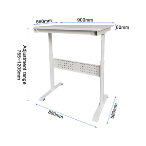 Estación <span class=keywords><strong>DE</strong></span> TRABAJO <span class=keywords><strong>DE</strong></span> ORDENADOR pequeña móvil con diseño <span class=keywords><strong>de</strong></span> manivela moderna, ajuste manual <span class=keywords><strong>de</strong></span> altura y ángulo, mesa <span class=keywords><strong>de</strong></span> escritura, estudio - Product Image 2