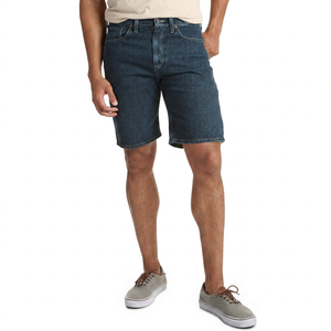 Shorts de Mezclilla Azul Oscuro para Hombre, Corte Clásico, Largo Medio, Mezcla de Algodón, Ropa Casual de Verano - Product Image 1