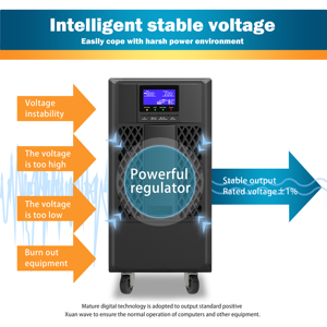 UPS en Línea de Larga Duración, 10KVA 9KW, Sistema de Alimentación Ininterrumpida Industrial para Hogar/Médico/Industrial/Computación, OEM/ODM - Product Image 3