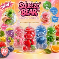 Juguete de peluche de oso, simulación de fruta, de subida lenta, estilo vaselina, juguete antiestrés, juguete sensorial para niños y adultos