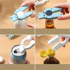 Multi-functional Creative Manual Non-slip Can Opener Portable Drink Kitchen Gadgets Plastic Cap Opener Easy-Open Can Ring <b>Puller</b> - Product Image 4