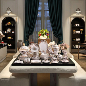 Wholesale Bone China Ceramic Plate <b>Sets</b> <b>Dinnerware</b> Luxury Porcelain Dinner Designer <b>Dinnerware</b> <b>Set</b> <b>for</b> Home - Product Image 1