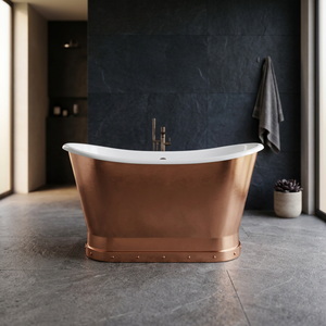 Free Standing Copper Bathtub Oval Freestanding <b>Bath</b> Tub Classic Metal Tub for Home Bathroom - Indian Home Crafts - Product Image 3