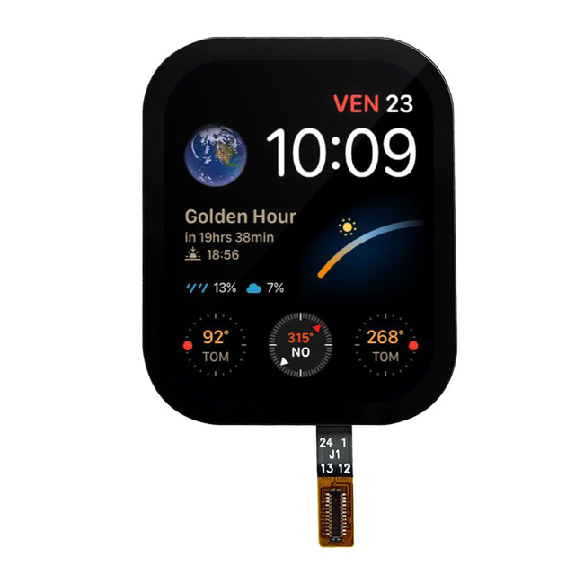 1.96 inch 336x480 410x502 Amoled Display Screen Smart Amoled with Cover Glass Touch Screen