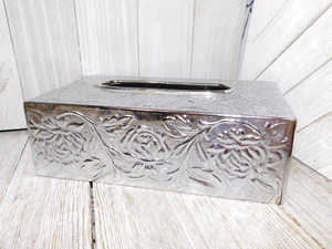 กล่องกระดาษทิชชูลายดอกไม้สำหรับรับประทานอาหารในโรงแรมและร้านอาหารกล่องทิชชู่อลูมิเนียมขนาดและรูปร่างที่กำหนดเองได้ - Product Image 2