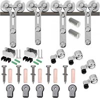 Kit de quincaillerie pour porte coulissante de grange américaine rustique, acier inoxydable, serrure, quincaillerie pour porte en verre, accessoires de porte et de fenêtre