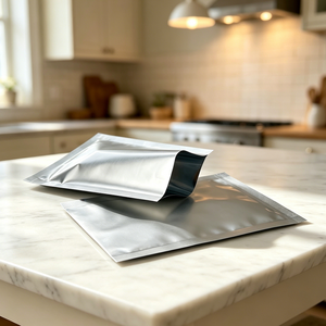 Sac sous vide à dessus plat en feuille d'aluminium pur avec film de couverture à trois côtés pour l'emballage de chewing-gum Sushi lait nourriture pour animaux de compagnie - Product Image 1