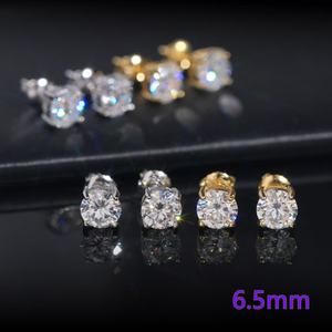 Boucles <span class=keywords><strong>d</strong></span>'oreilles clous en moissanite couleur <span class=keywords><strong>D</strong></span> VVS, <span class=keywords><strong>argent</strong></span>ées, quatre griffes, intemporelles, haute brillance, résistantes au ternissement, marque privée, cadeau de mariage pour couple - Product Image 5