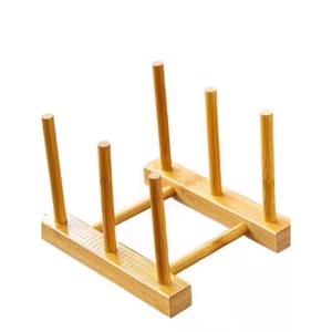 Support à tasses en bambou carré multifonctionnel, égouttoir à vaisselle de cuisine au design minimaliste - Product Image 1