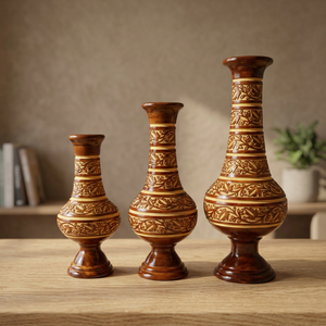 Colección de Macetas de Madera de Mango Natural con 3 Piezas de Maceteros Rústicos de Madera para Decoración de Interiores y Exteriores del Hogar y Jardín - Product Image 4