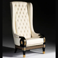 Fauteuil inclinable de luxe à dossier haut en tissu, rembourré blanc, pour salon, chambre ou bureau à domicile, style design classique