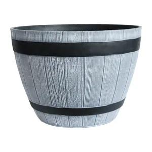 Jardin ornaments rond plastique barrels effect planter pot de fleur