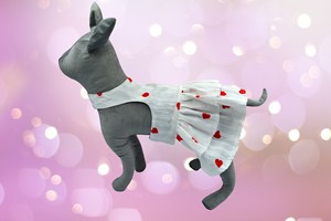 ชุดเดรสสำหรับสุนัขแนวเจ้าหญิงและปลอกคอสัตว์เลี้ยงทำจากโพลีเอสเตอร์มีสไตล์สายจูงและสายรัดสำหรับสุนัขและแมว-ดีไซน์ให้แยกออกได้ - Product Image 2