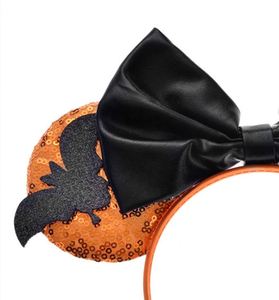 Wholesale Halloween Mouse Ears Sequin Bow Headband Cartoon Design Girls Bat Kids <b>Hair</b> <b>Accessories</b> One Size Fits All - Product Image 3