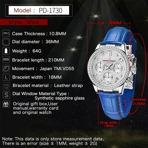 Reloj de Pulsera de Cuarzo Japonés para Mujer Pagani Design PD-1730 1730, Relojes de Pulsera de Lujo Vintage a Prueba de Agua para Chicas, Reloj para Damas + Caja - Product Image 4