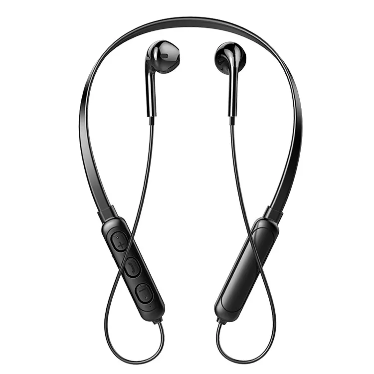 Hanging Neck Headset IPX4 Sweatproof Earphones Wireless Stereo Neckband Earbuds With Mic