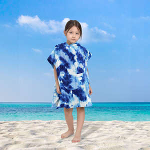 Serviettes de plage en microfibre pour adultes et enfants, poncho à capuche teint à la main, vente en gros, séchage rapide, sans sable, absorbant, logo personnalisé - Product Image 4