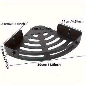 Estante triangular montado en la pared sin taladro de un solo nivel para baño, inodoro, Ducha y lavabo, accesorios de almacenamiento - Product Image 6