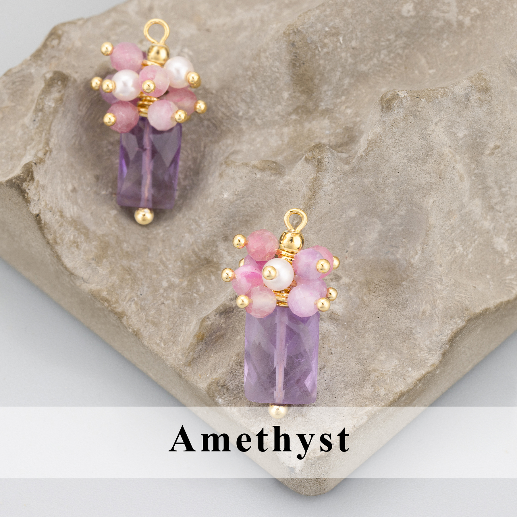 MH73 2pcs/lot Jewelry Accessories 18k Gold Plated Copper Natural Stones Handmade Charms Earrings Making Findings DIY Bag