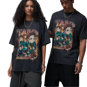 Tanjirou Kamado Anime Character Printed Oversized Short Sleeve Cotton T-<b>Shirt</b> <b>Men's</b> Casual O-Neck Jersey Fit - Product Image 1