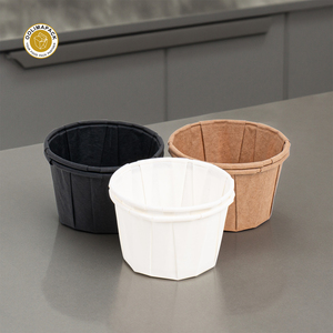 OOLIMA Compostable Paper Sauce Cup,Souffle Cup,Ketchup Cup Brown White Black Paper Sauce Cup